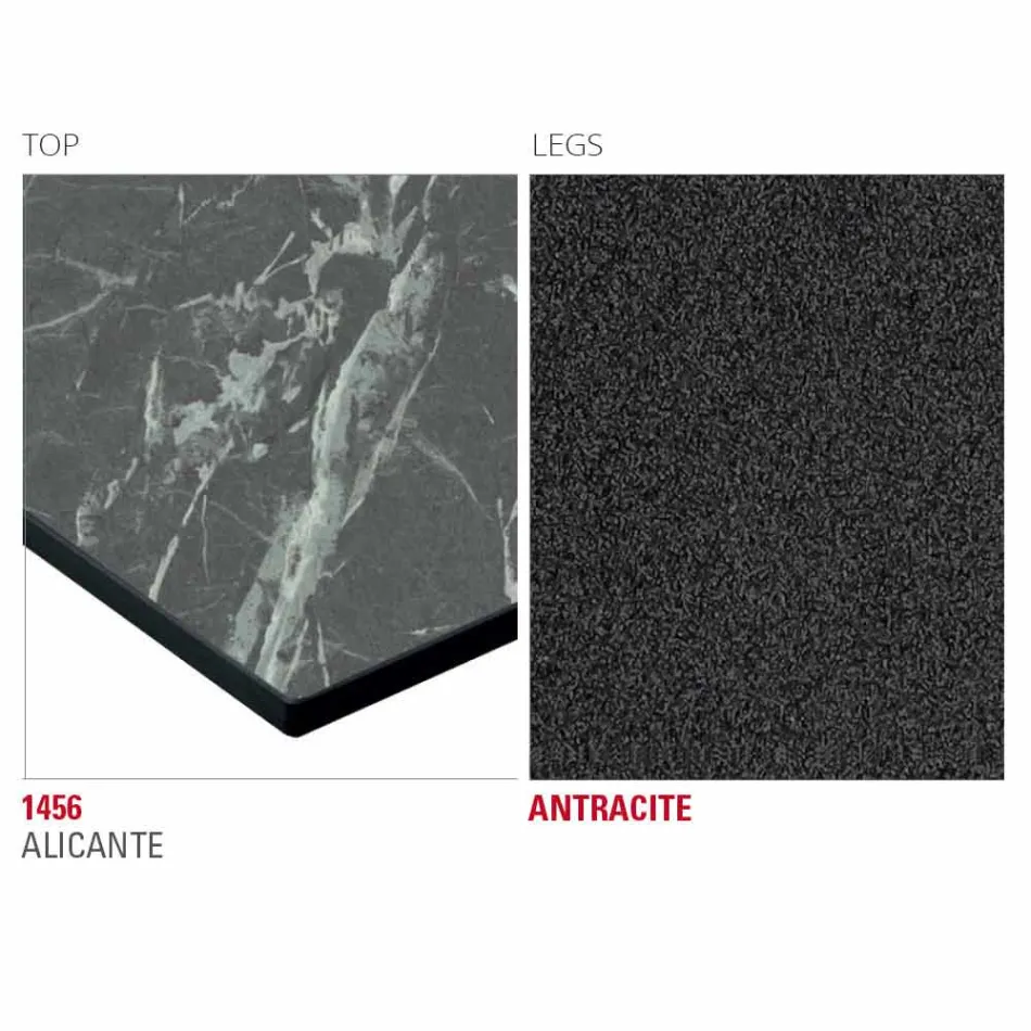 Mesa de cocina Hpl con base de metal antracita Made in Italy - Aresto Viadurini