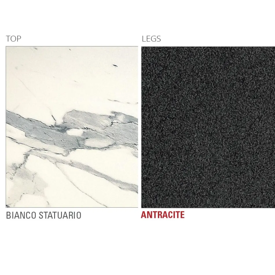 Mesa de cocina en Laminam con estructura de metal Made in Italy - Carlino Viadurini