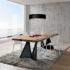 Mesa de cocina en madera y metal Made in Italy, alta calidad - Dotto Viadurini