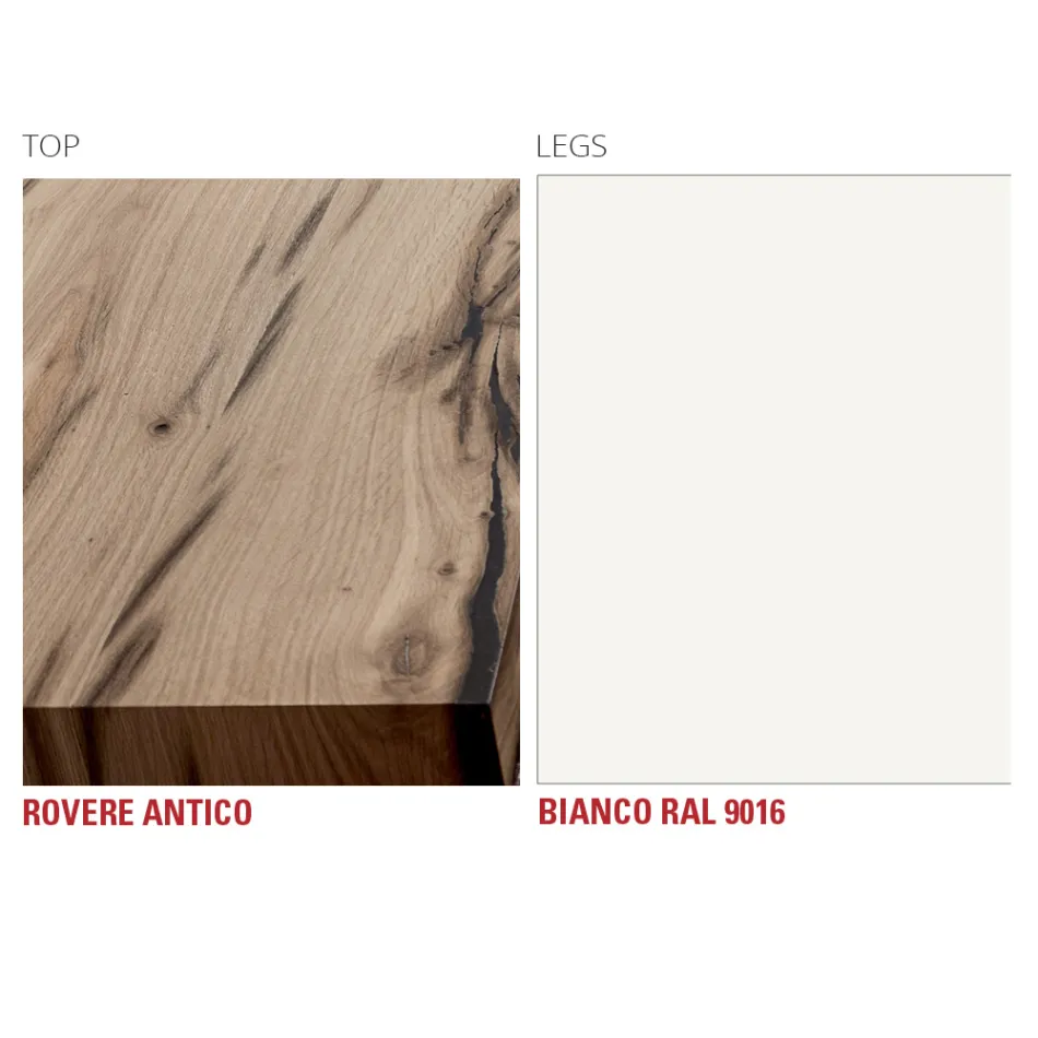 Mesa de cocina en madera y metal Made in Italy, alta calidad - Dotto Viadurini