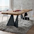 Mesa de cocina en madera y metal Made in Italy, alta calidad - Dotto