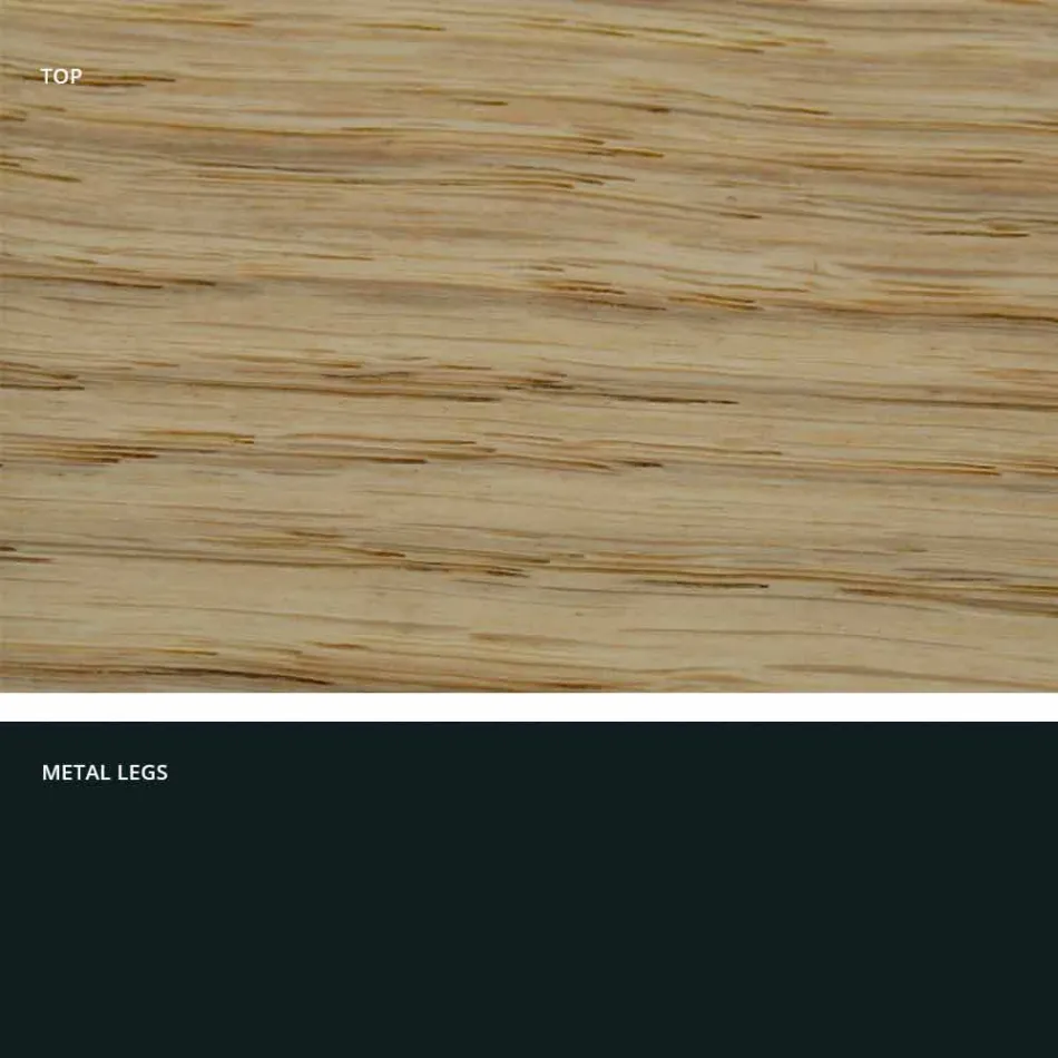 Mesa de cocina de madera maciza y metal fabricada en Italia, Flora. Viadurini