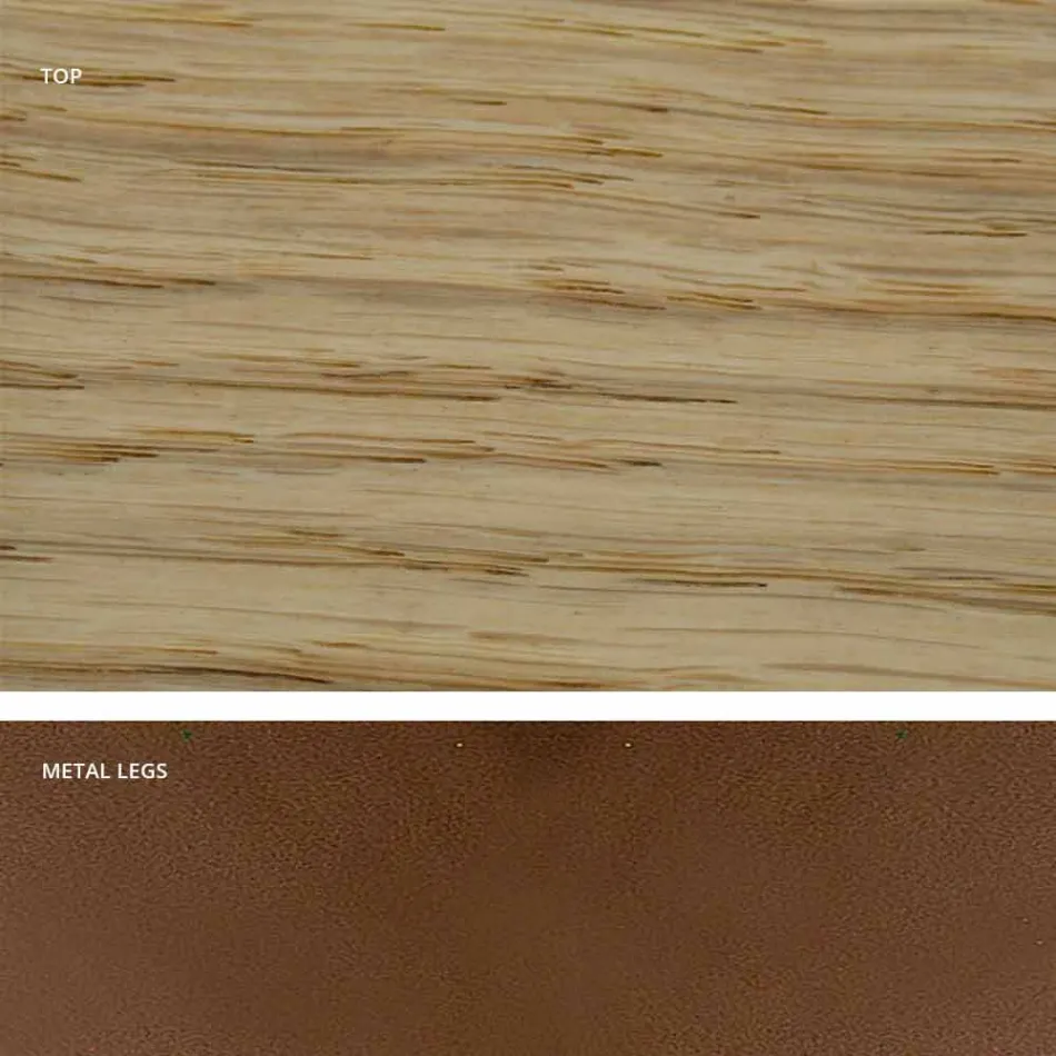 Mesa de cocina de madera maciza y metal fabricada en Italia, Flora. Viadurini