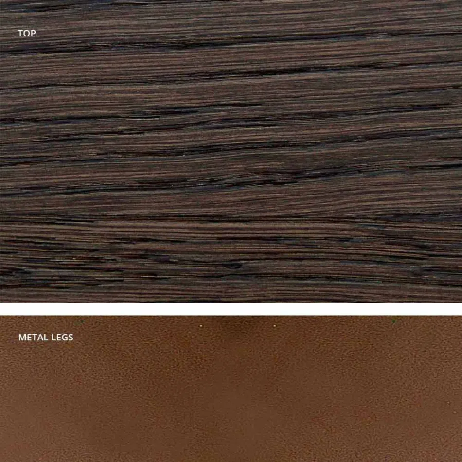 Mesa de cocina de madera maciza y metal fabricada en Italia, Flora. Viadurini