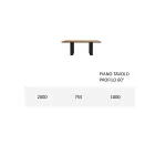 Mesa de cocina en madera maciza y patas de hierro Made in Italy - Pegasus Viadurini