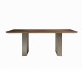 Mesa de cocina de madera maciza y patas de hierro Made in Italy - Pegasus