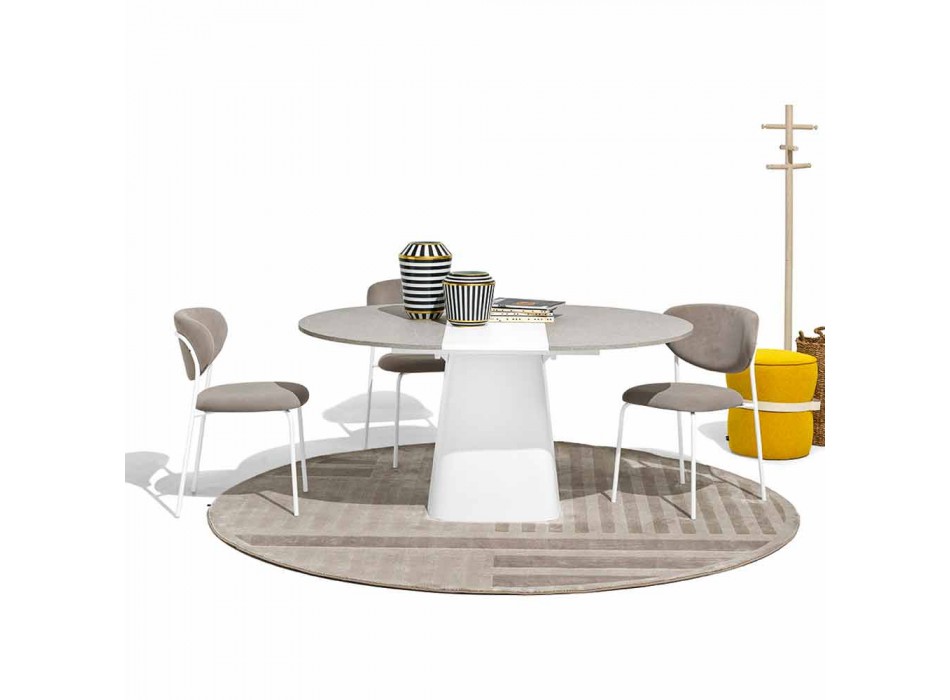 Mesa de cocina redonda extensible a 160 cm Made in Italy - Connubia Hey Gio Viadurini