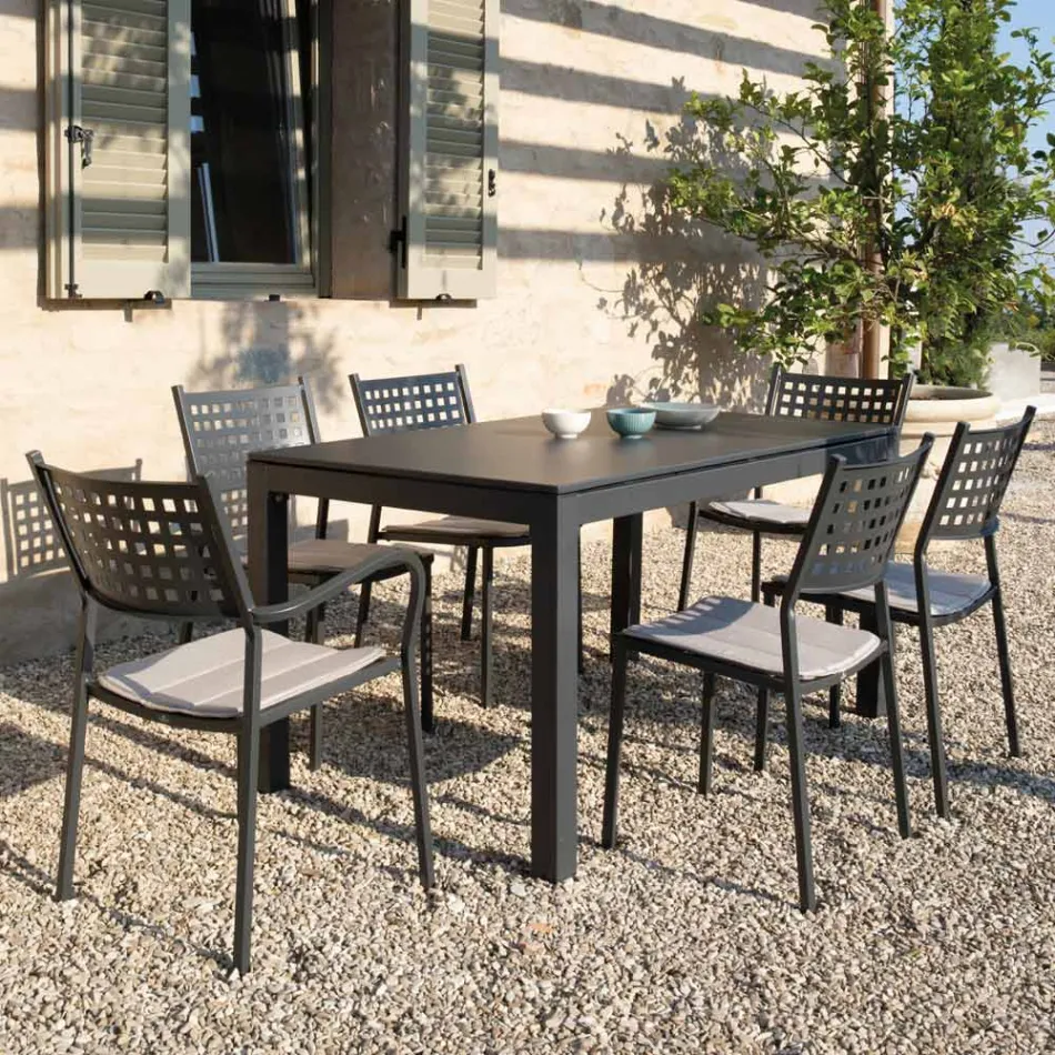 Mesa Exterior Extensible a 250 cm en Metal Made in Italy - Beverly Viadurini