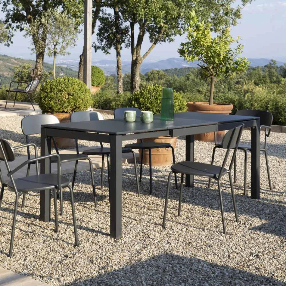 Mesa Exterior Extensible a 250 cm en Metal Made in Italy - Beverly Viadurini