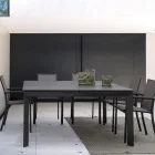 Mesa de exterior extensible hasta 160 cm en aluminio, Homemotion - Andries Viadurini