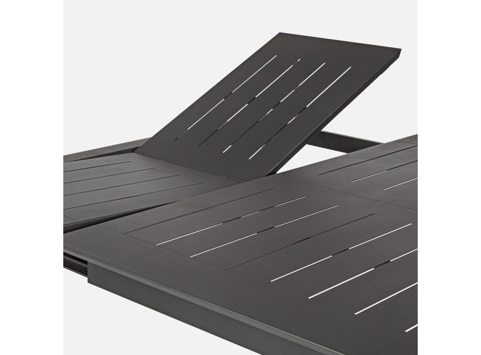 Mesa de exterior extensible hasta 160 cm en aluminio, Homemotion - Andries Viadurini