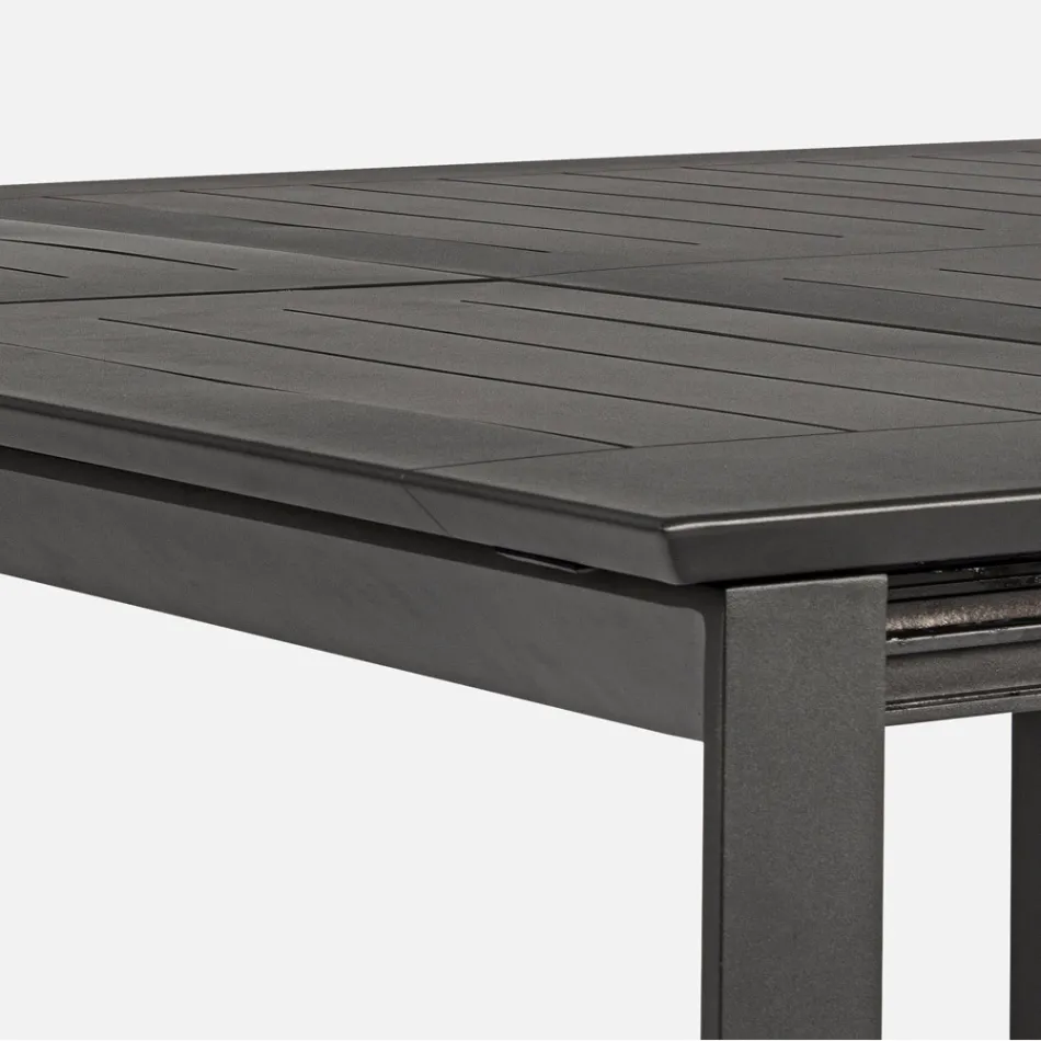 Mesa de exterior extensible hasta 160 cm en aluminio, Homemotion - Andries Viadurini