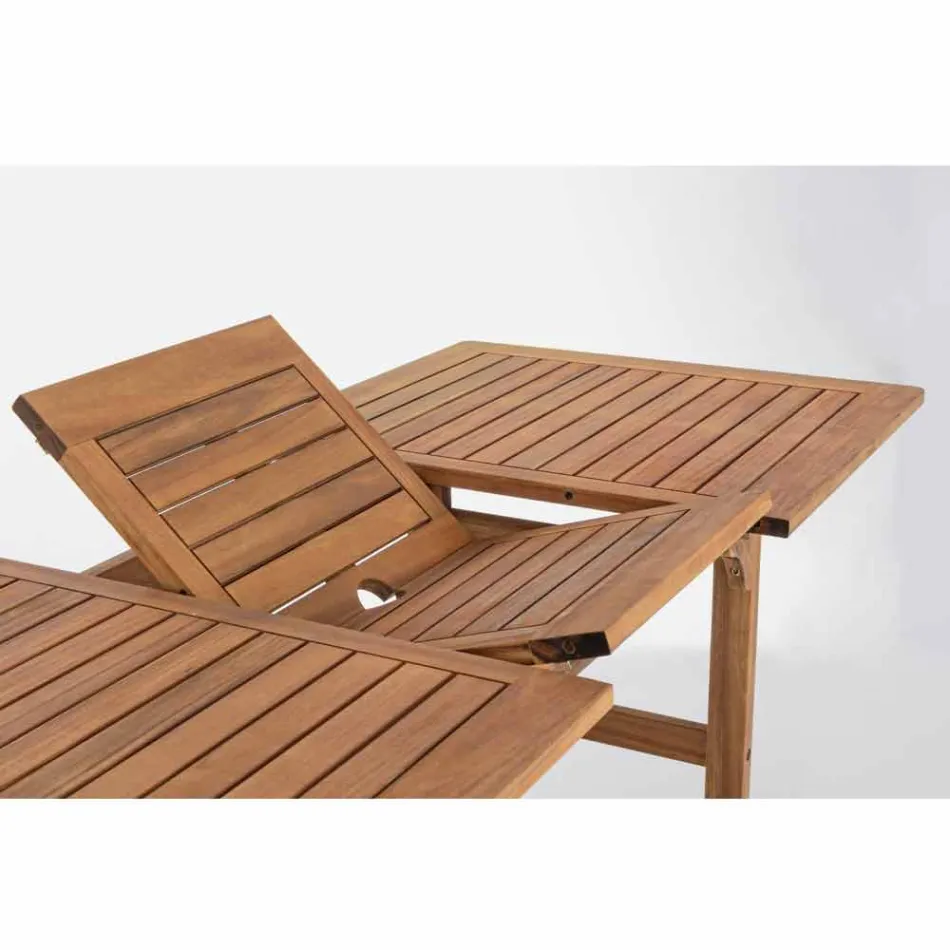 Mesa de exterior extensible hasta 160 cm en madera de acacia - Nube Viadurini