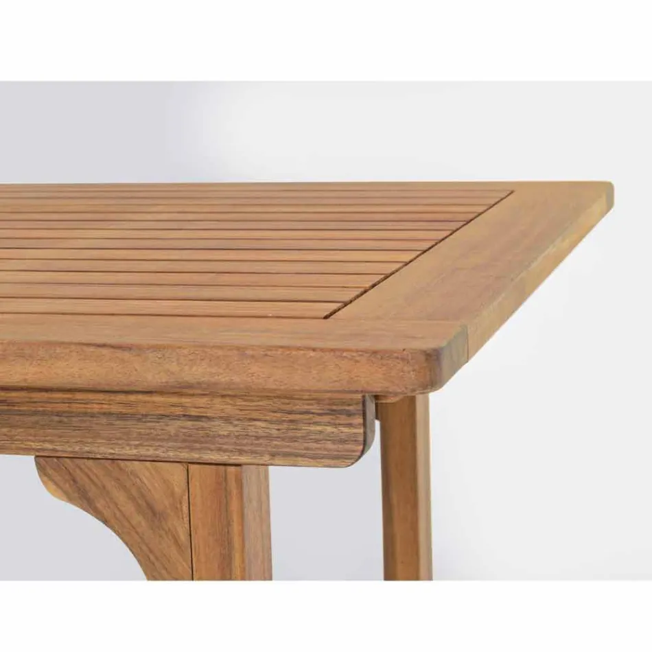Mesa de exterior extensible hasta 160 cm en madera de acacia - Nube Viadurini