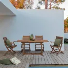 Mesa de exterior extensible hasta 160 cm en madera de acacia - Nube Viadurini