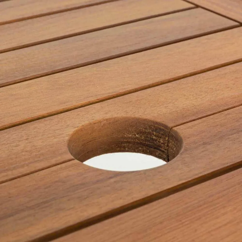 Mesa de exterior extensible hasta 160 cm en madera de acacia - Nube Viadurini