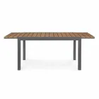 Mesa de exterior extensible hasta 200 cm con tablero en teca - Acabado Bobel Viadurini