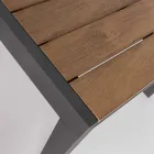 Mesa de exterior extensible hasta 200 cm con tablero en teca - Acabado Bobel Viadurini