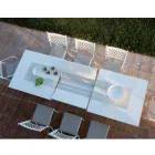 Mesa Exterior Extensible Hasta 320 cm en Acero Galvanizado Made in Italy - Perla Viadurini