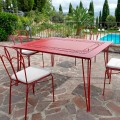 Mesa de exterior, hecha a mano, en hierro pintado Made in Italy - Zagato