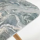 Mesa de exterior con base de madera y tapa de cerámica ciprus icónica - Infinity Viadurini