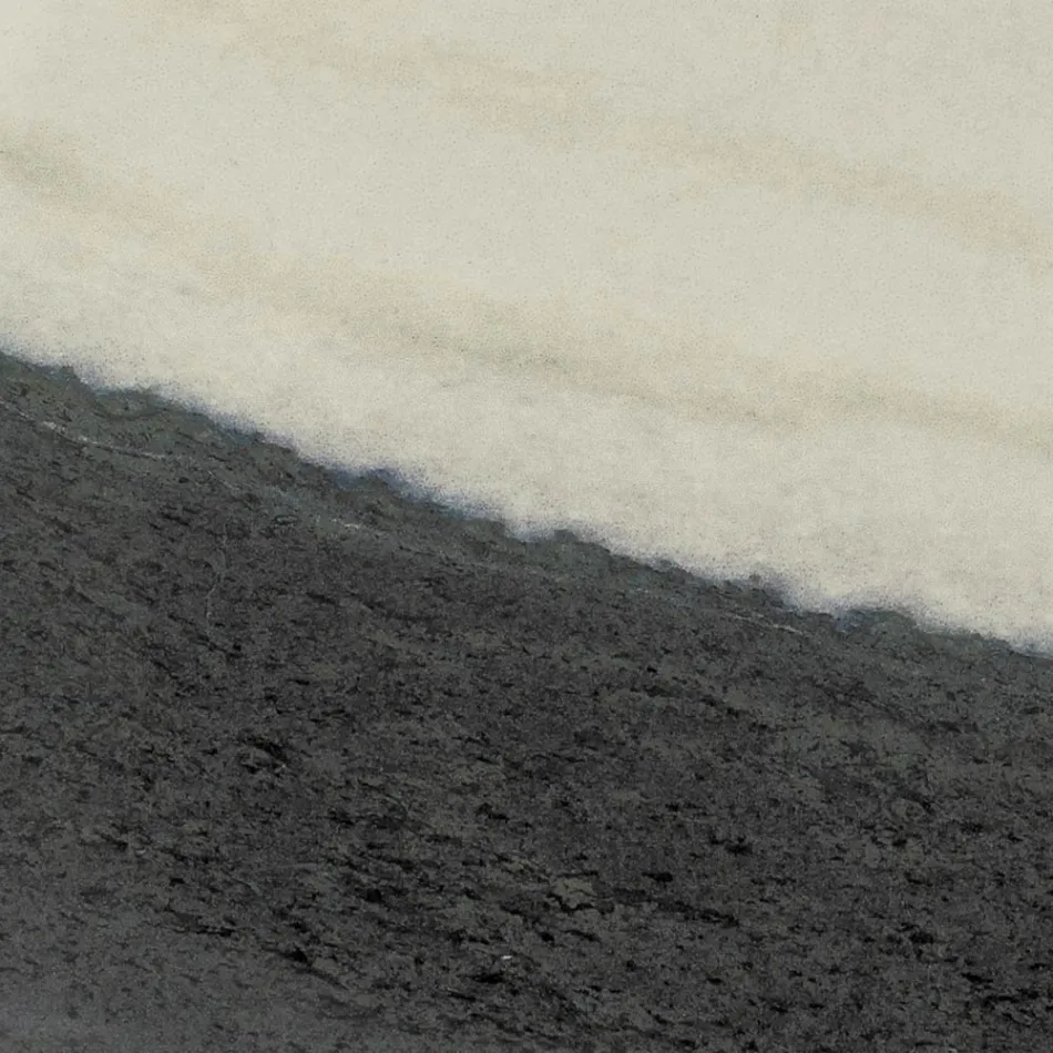 Mesa de Exterior con Base de Madera y Tapa de Cerámica Panda Blanco - Infinity Viadurini