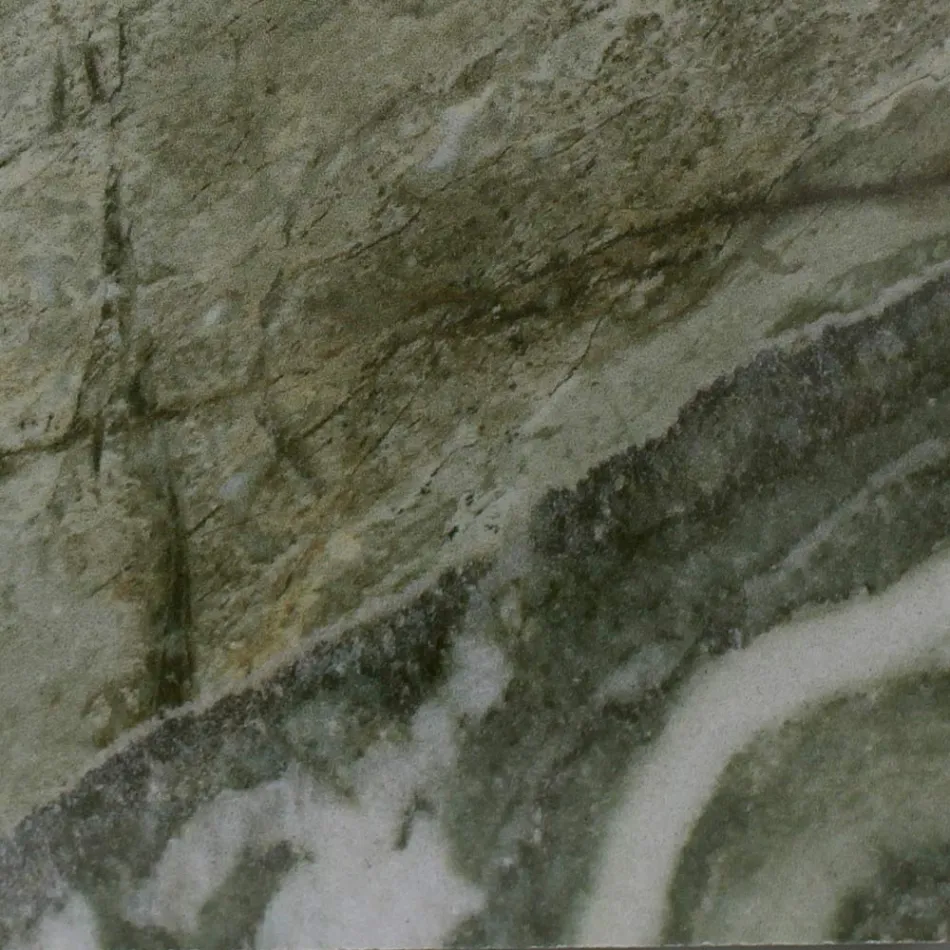 Mesa de exterior con base de madera y tapa de cerámica Royal Peacock - Infinity Viadurini