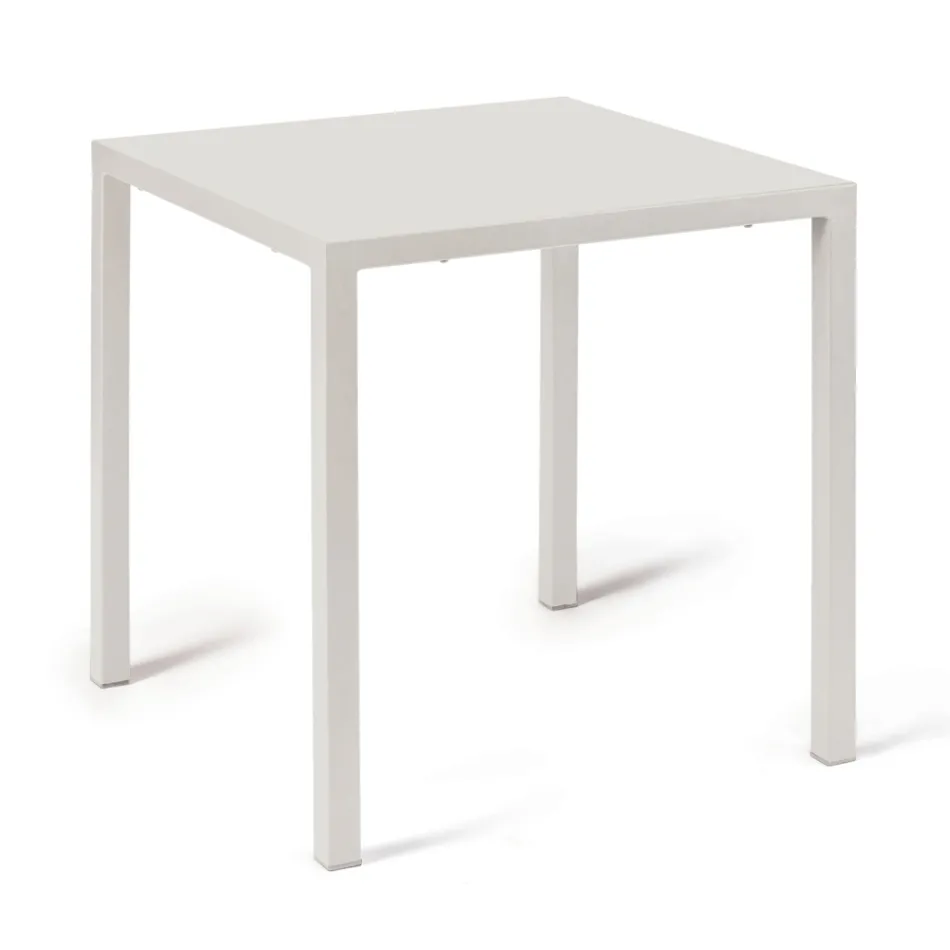 Mesa Exterior con Estructura de Acero Galvanizado Made in Italy - Azul Viadurini