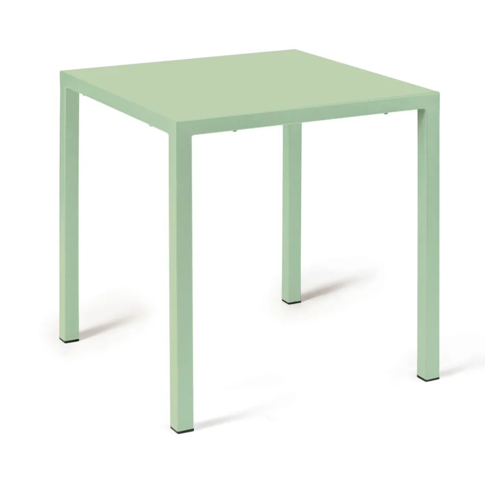 Mesa Exterior con Estructura de Acero Galvanizado Made in Italy - Azul Viadurini