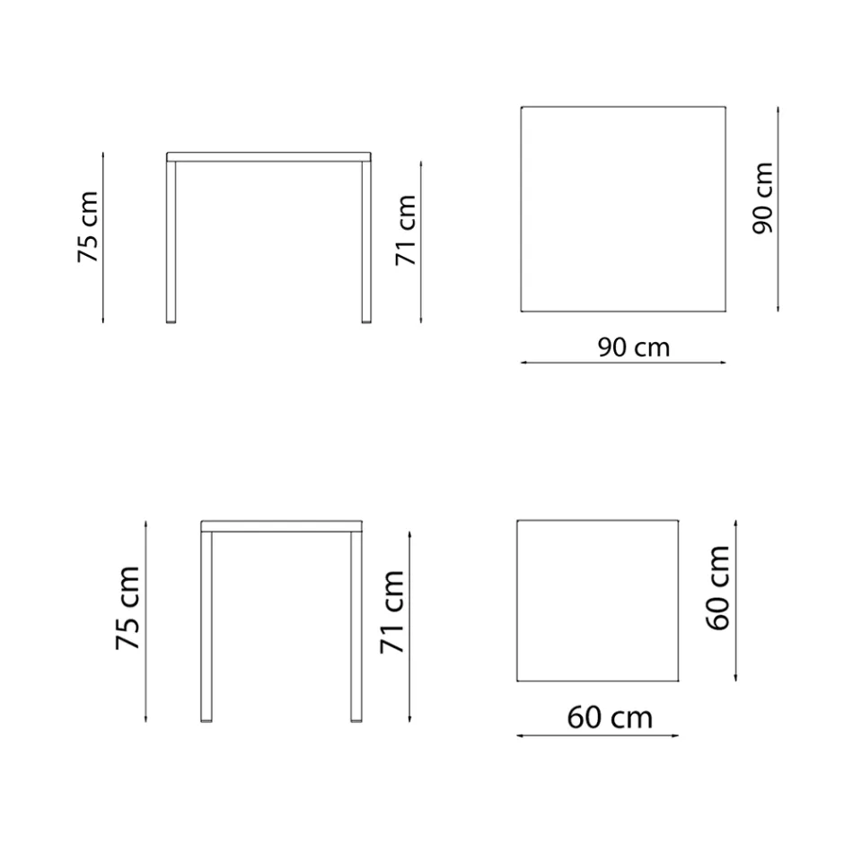 Mesa Exterior con Estructura de Acero Galvanizado Made in Italy - Azul Viadurini