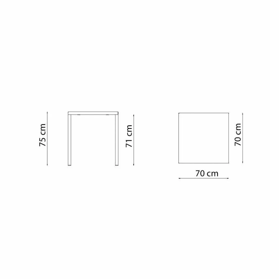 Mesa de exterior moderna apilable cuadrada de metal Made in Italy - Aila Viadurini