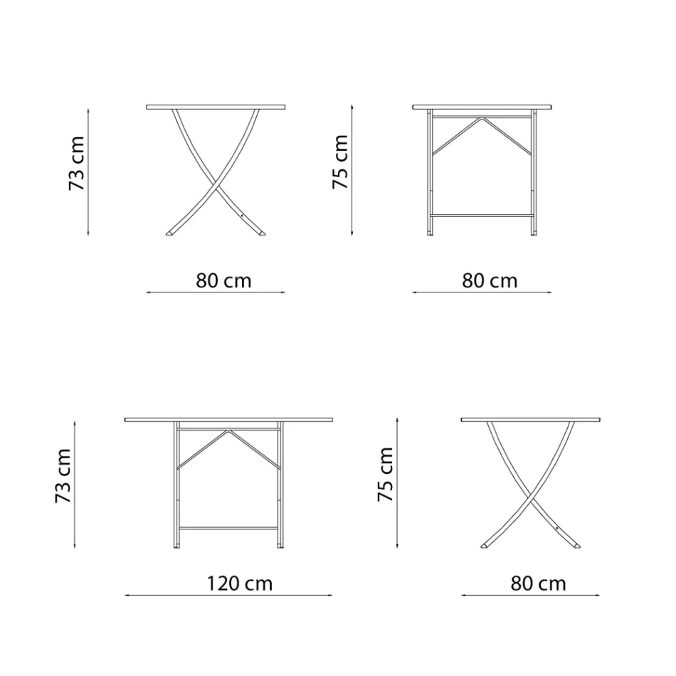Mesa de exterior de acero galvanizado Made in Italy - Blair Viadurini