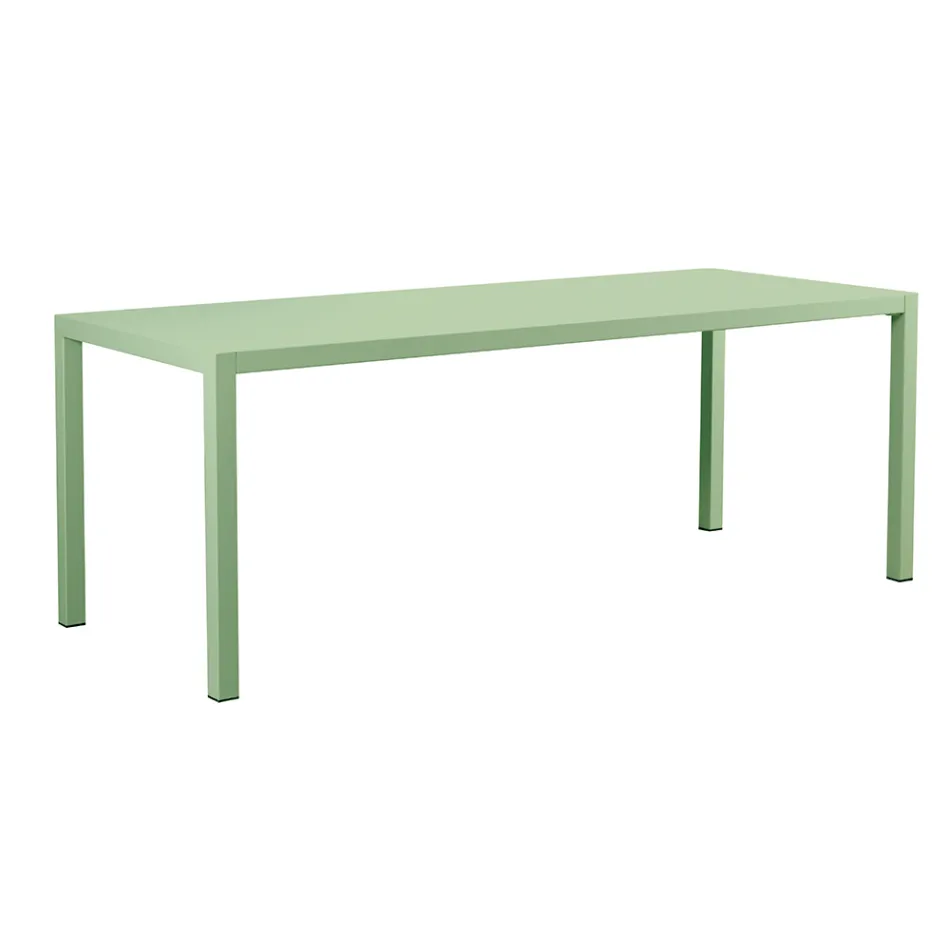 Mesa de Exterior Rectangular de Acero Galvanizado Made in Italy - Azul Viadurini