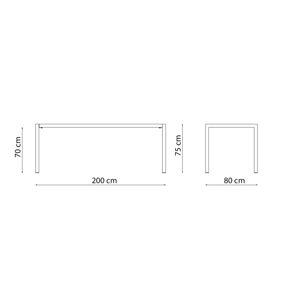 Mesa de Exterior Rectangular de Acero Galvanizado Made in Italy - Azul Viadurini