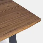 Mesa de exterior de madera de acacia con patas de acero pintado - Sheldon Viadurini