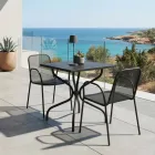 Mesa de exterior Lirion de metal pintado en dos tamaños, fabricada en Italia. Viadurini