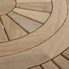 Mesa de exterior de teca con tapa central giratoria, Homemotion - Dimitris Viadurini