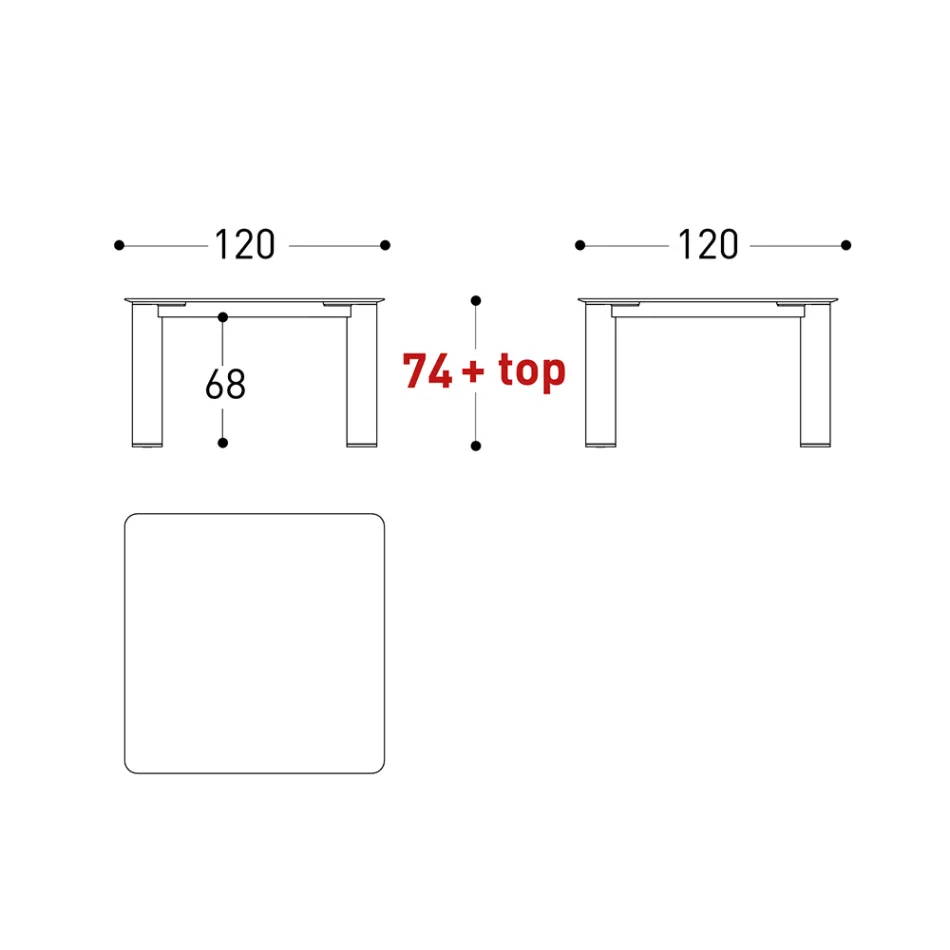 Mesa de exterior Hpl Top o Cerámica Made in Italy - Plinto by Varaschin Viadurini