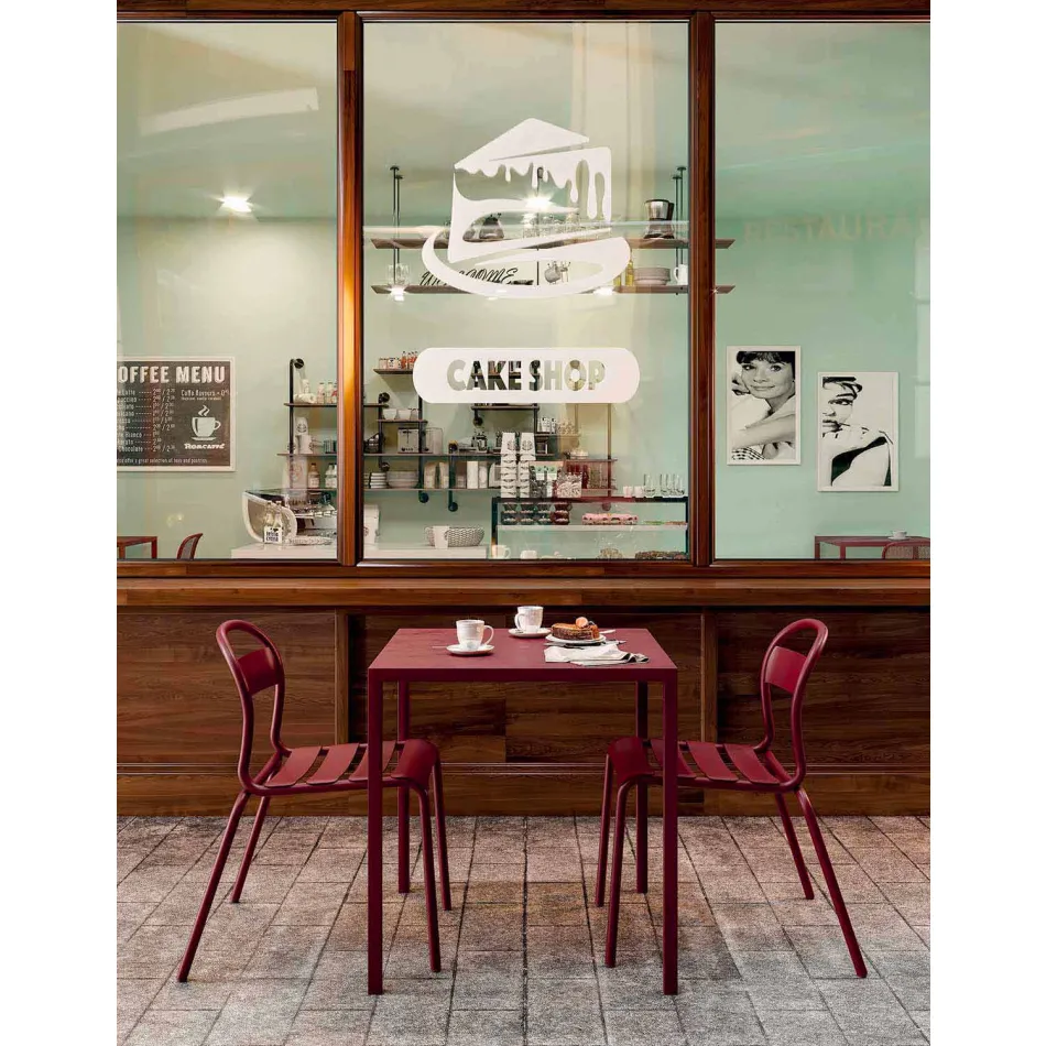 Mesa cuadrada para exterior Made in Italy - Benedict Viadurini