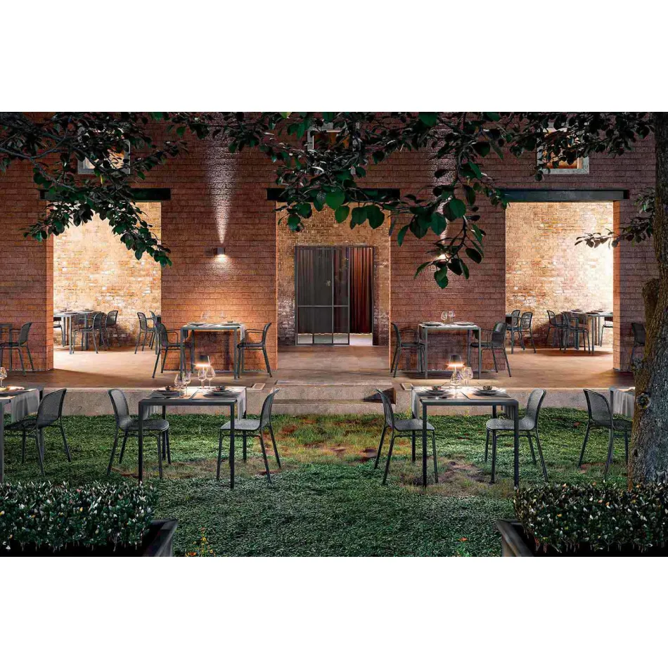 Mesa cuadrada para exterior Made in Italy - Benedict Viadurini