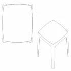 Mesa para exteriores maciza cuadrada de Vondom en polipropileno, diseño Viadurini