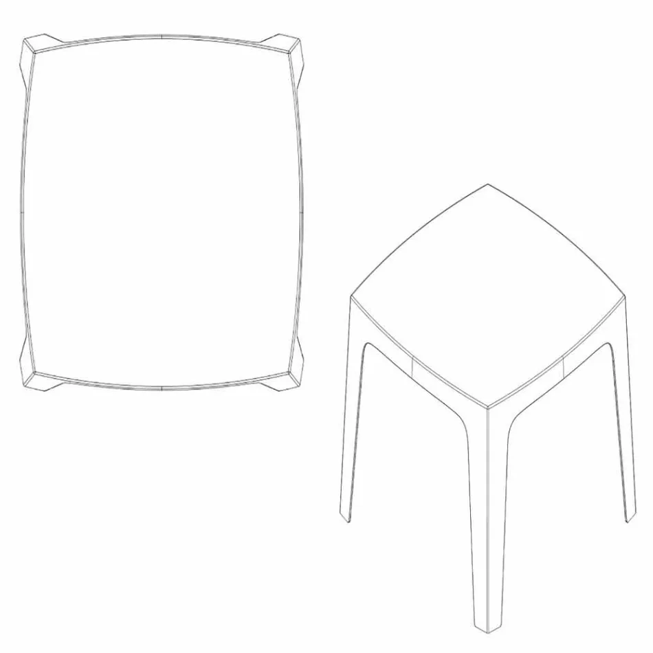 Mesa para exteriores maciza cuadrada de Vondom en polipropileno, diseño Viadurini