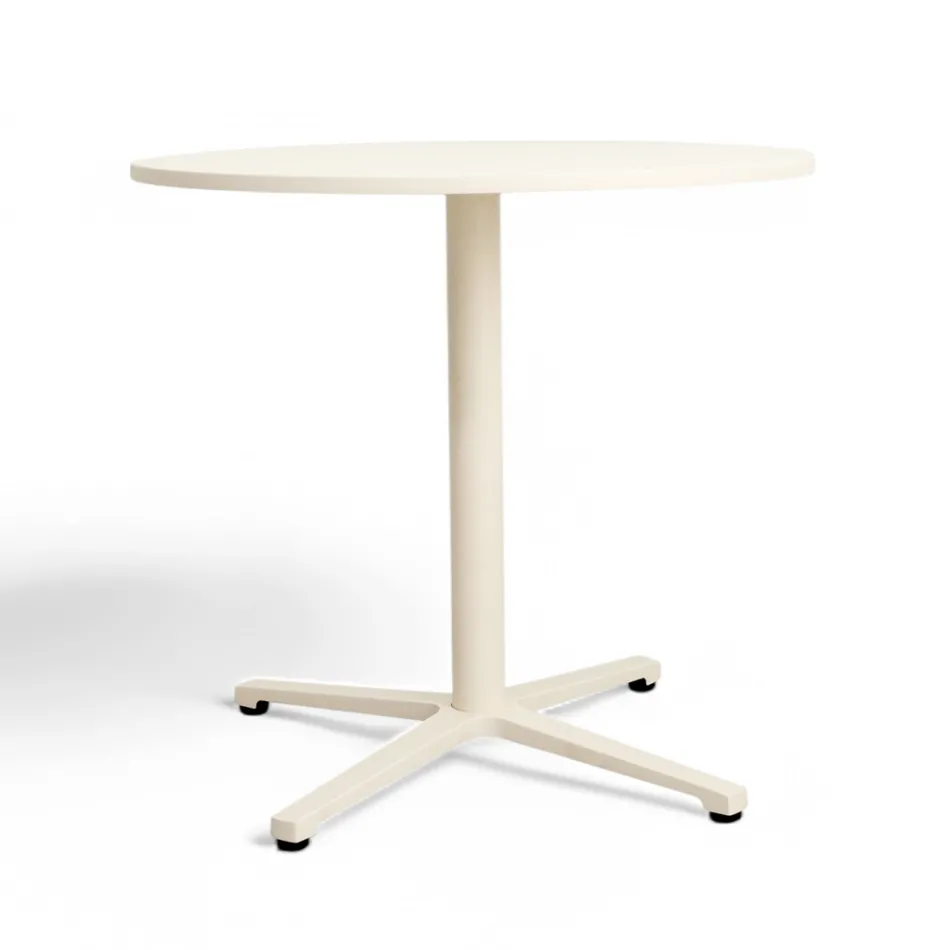 Mesa Redonda de Exterior Diámetro 75 cm en Aluminio Beige - Brisea Viadurini