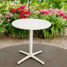 Mesa Redonda de Exterior Diámetro 75 cm en Aluminio Beige - Brisea Viadurini