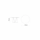 Mesa redonda moderna para exterior en metal pintado Made in Italy - Ibra Viadurini