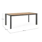 Mesa de Jardín 180x90 cm con Base de Aluminio y Tapa de Teca - Mean Viadurini