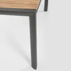 Mesa de Jardín 180x90 cm con Base de Aluminio y Tapa de Teca - Mean Viadurini