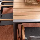 Mesa de Jardín 180x90 cm con Base de Aluminio y Tapa de Teca - Mean Viadurini