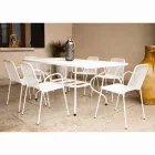 Mesa de jardín de malla metálica de 180 cm, fabricada en Italia - Lirion Viadurini