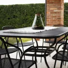 Mesa de jardín de malla metálica de 180 cm, fabricada en Italia - Lirion Viadurini